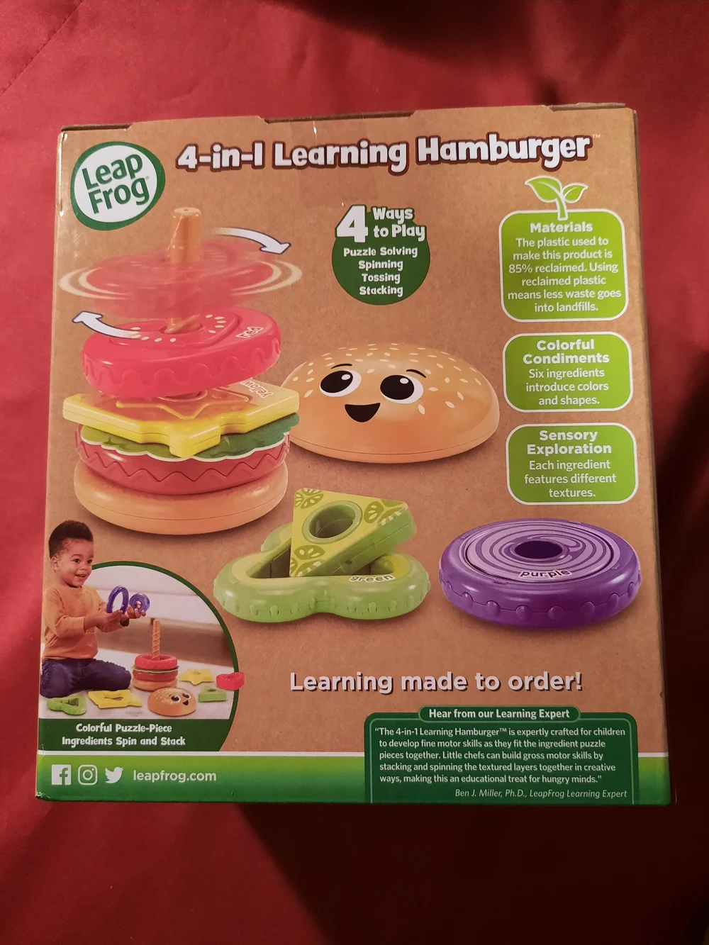 LeapFrog 4-in-1 Learning Hamburger Toy - Brown & Multicolor